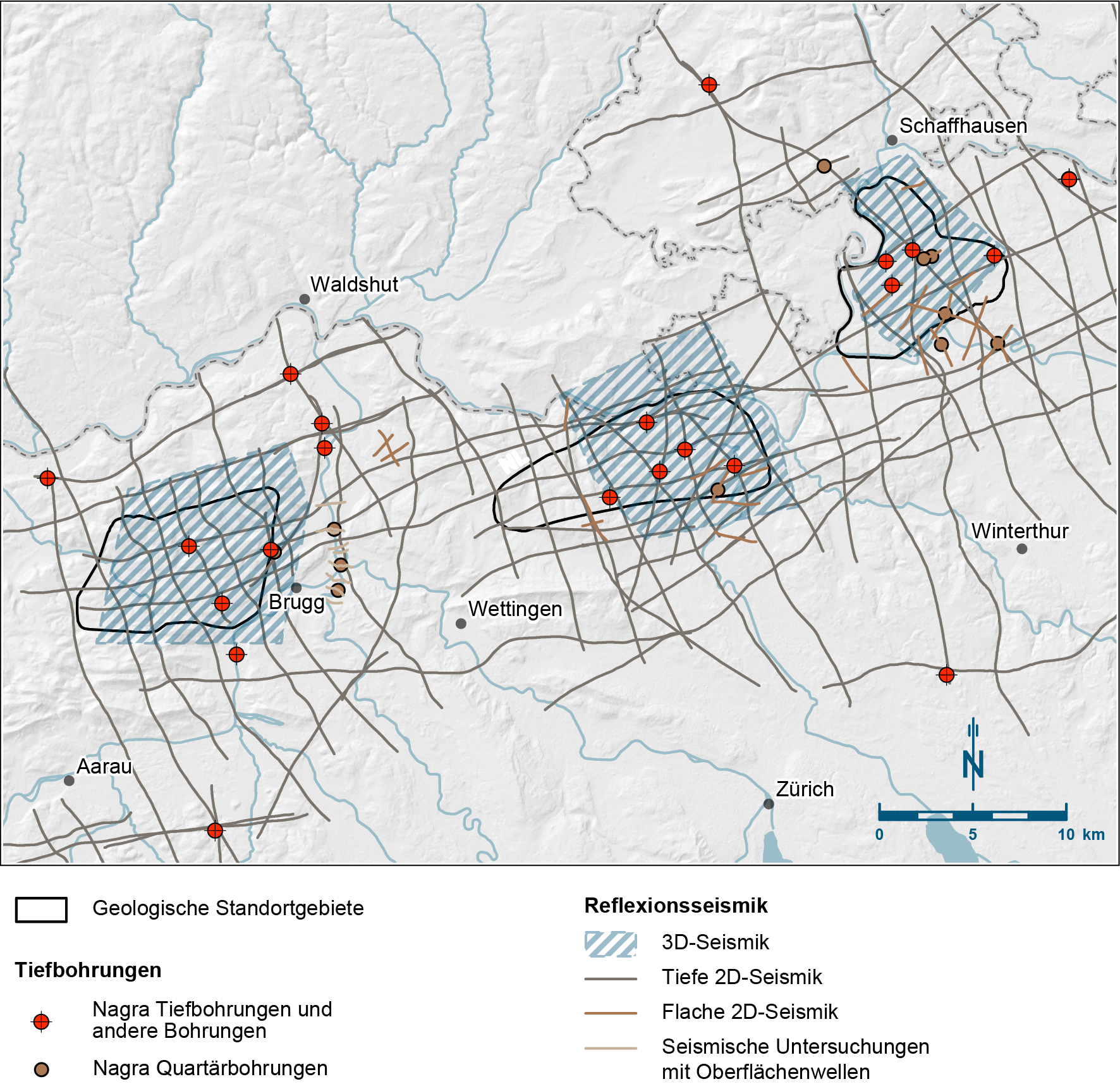 Die wichtigsten geologische Datenquellen in der Nordschweiz