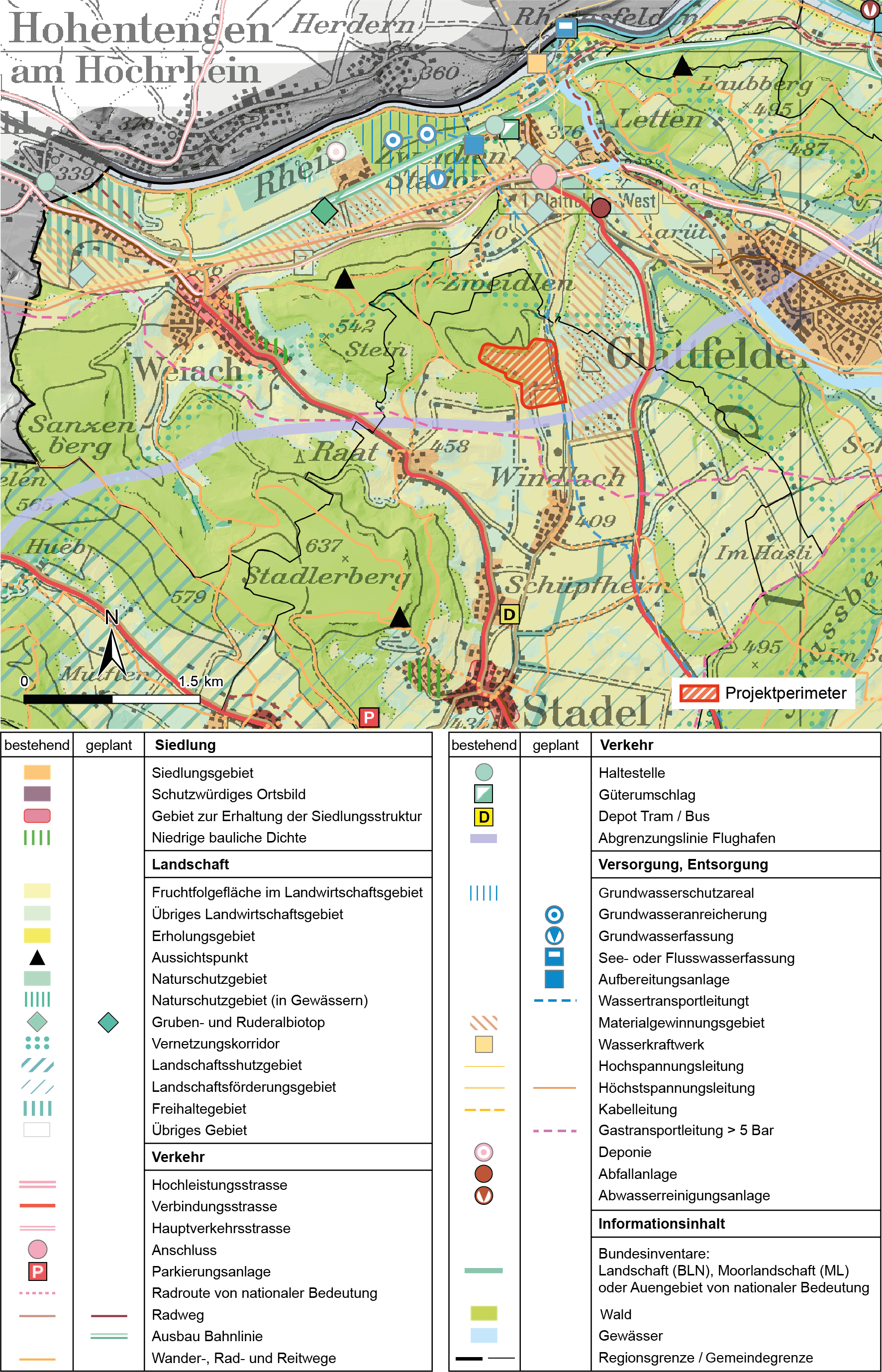 Ausschnitt aus dem Regionalen Richtplan Unterland (GIS-ZH 2024)