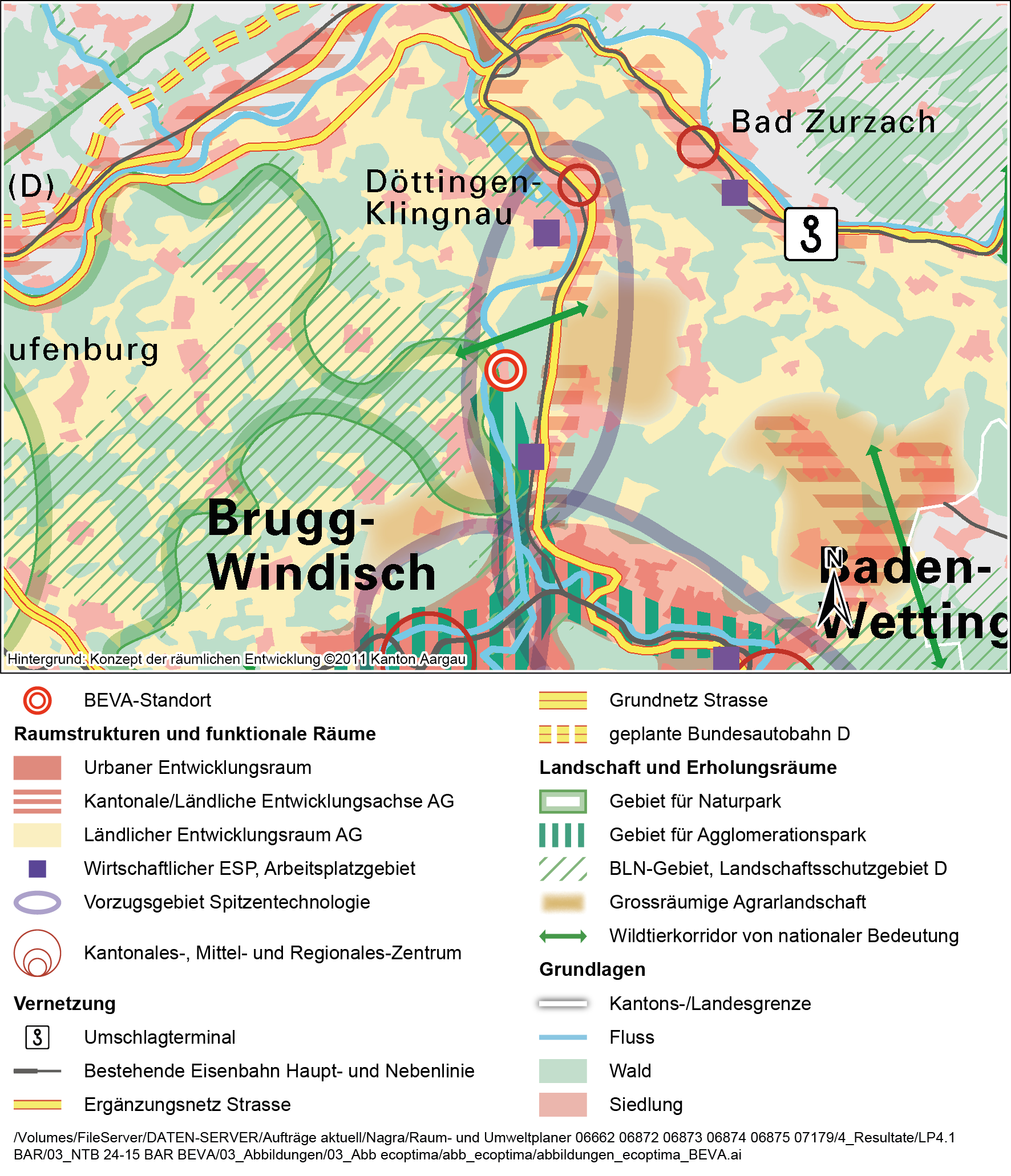 	Konzept der räumlichen Entwicklung im Kanton Aargau  (Kanton Aargau 2011)